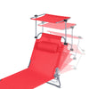 SoBuy OGS48-R Sluneční lehátko Skládací zahradní lehátko Červené 110kg Nosnost