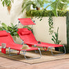 SoBuy OGS48-Rx2 2dílná sada lehátka Sklopné zahradní lehátko Červené 110kg Nosnost