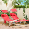 SoBuy OGS48-R Sluneční lehátko Skládací zahradní lehátko Červené 110kg Nosnost