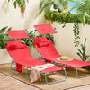 SoBuy OGS48-Rx2 2dílná sada lehátka Sklopné zahradní lehátko Červené 110kg Nosnost