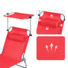 SoBuy OGS48-R Sluneční lehátko Skládací zahradní lehátko Červené 110kg Nosnost