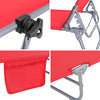 SoBuy OGS48-R Sluneční lehátko Skládací zahradní lehátko Červené 110kg Nosnost