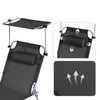 SoBuy OGS48-SCHx2 2dílná sada lehátka Sklopné zahradní lehátko Černé 110kg Nosnost
