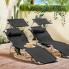 SoBuy OGS48-SCHx2 2dílná sada lehátka Sklopné zahradní lehátko Černé 110kg Nosnost