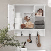 SoBuy BZR103-W Nástěnná skříňka Koupelnová skříňka Lékárnička skříňka Koupelnový nábytek Bílá 60x60x30cm
