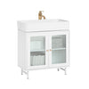 SoBuy BZR115-W Skříňka pod umyvadlo Koupelnová skříňka Koupelnový nábytek Bílá 60x58x30cm