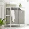 SoBuy BZR57-W Skříňka do koupelny Lněná skříň, sáčky na prádlo, koupelnový nábytek, světle šedá