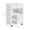 SoBuy FBT106-W Stolek na tiskárnu Kancelářský vozík s kolečky Boční vozík Bílý