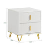 SoBuy FBT115-W Noční stolek se 2 zásuvkami Odkládací stolek Bílý 40x47x40cm