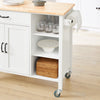 SoBuy FKW103-WN Kuchyňský ostrůvek Kuchyňský vozík Příborník Bílá-přírodní 108x89x48cm