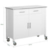 SoBuy FKW108-W Kuchyňský vozík Kuchyňský ostrůvek Příborník Servírovací vozík Bílý 107x94x46cm