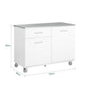 SoBuy FKW117-W Designový kuchyňský vozík Kuchyňský ostrůvek Kuchyňská skříňka Příborník Bílý 120x90x56cm