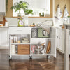 SoBuy FKW117-W Designový kuchyňský vozík Kuchyňský ostrůvek Kuchyňská skříňka Příborník Bílý 120x90x56cm