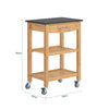 FKW28-SCH pojízdný servírovací vozík kuchyňský vozík bambusový