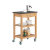 FKW28-SCH pojízdný servírovací vozík kuchyňský vozík bambusový