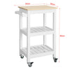 FKW67-WN Servírovací vozík na kolečkách Kuchyňský vozík se 2 policemi bílý