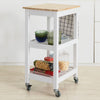 FKW67-WN Servírovací vozík na kolečkách Kuchyňský vozík se 2 policemi bílý