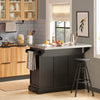 SoBuy FKW71-SCH Kuchyňský ostrůvek Kuchyňský vozík Kuchyňský stůl Servírovací vozík Černý 115x92x46-71cm