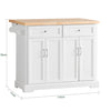 SoBuy FKW71-WN Kuchyňský ostrůvek Kuchyňský vozík Kuchyňský stůl Servírovací vozík Bílá 115x92x46-71cm