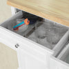 SoBuy FKW84-WN Kuchyňský ostrůvek Kuchyňský vozík Kuchyňská skříňka Servírovací vozík Bílá 115x93x46-71cm