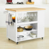 SoBuy FKW97-WN Kuchyňský vozík Kuchyňský ostrůvek Kuchyňský stůl Příborník Bílá-přírodní 108x90x60cm