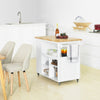 SoBuy FKW97-WN Kuchyňský vozík Kuchyňský ostrůvek Kuchyňský stůl Příborník Bílá-přírodní 108x90x60cm