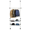 FRG107 Teleskopický šatní systém s 1 lištou na oděvy a 2 košíky na oděvy