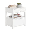 SoBuy FRG258-W Odkládací stolek Noční stolek se 2 zásuvkami a 2 policemi 45x55x38 cm