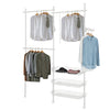 SoBuy FRG34-W Policový systém se 3 šatními tyčemi a 3 koši Teleskopický šatní systém Nastavitelný systém