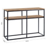 SoBuy FSB42-Q Vintage Konzolový stolek Kovový chodbový stolek Odkládací stolek Přírodní/Černá 107x77x36cm