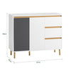 SoBuy FSB69-W Příborník Kuchyňská skříňka Komoda Úložná skříň Botník Nízká skříňka Bílá 97x80x34cm