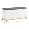 SoBuy FSR117-W Lavice na boty se sedákem Lavice s úložným prostorem Lavice do předsíně Botník Botník s lavicí 90x46x34cm