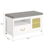 SoBuy FSR126-W Lavice na boty s podsedákem Lavice s úložným prostorem Taburet 81x46x36cm