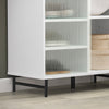 SoBuy FSB61-W Botník Příborník Komoda Boční skříňka Úložná skříň Bílá 70x90x34cm