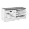 FSR62-W Komoda na boty Botník Lavice na boty Bílá 97x46x30cm