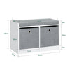 SoBuy FSR65-K-DG Lavice s úložným prostorem Botník Taburet Bílá 68x45x32cm