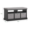 SoBuy FSR67-SCH Komoda Lavice s podsedákem Černá 95x49x35cm