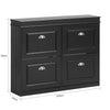 SoBuy FSR79-SCH Botník se 4 klopami Botník Černá 105x82x24cm