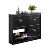 SoBuy FSR79-SCH Botník se 4 klopami Botník Černá 105x82x24cm