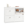 SoBuy FSR79-W Lavice se 4 zásuvkami Botník Lavička na boty Bílá 105x83x24cm