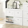 SoBuy FSR79-W Lavice se 4 zásuvkami Botník Lavička na boty Bílá 105x83x24cm