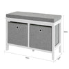 SoBuy FSR81-HG Komoda Lavice s úložným prostorem Lavice na boty se sedákem Truhla na boty Bílá 70x50x30cm