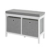 SoBuy FSR81-HG Komoda Lavice s úložným prostorem Lavice na boty se sedákem Truhla na boty Bílá 70x50x30cm