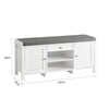 SoBuy FSR83-W Lavice se sedákem Lavice na boty Taburet Bílá 107x50x35cm