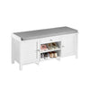 SoBuy FSR83-W Lavice se sedákem Lavice na boty Taburet Bílá 107x50x35cm