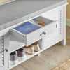 SoBuy FSR83-W Lavice se sedákem Lavice na boty Taburet Bílá 107x50x35cm