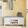 SoBuy FSR83-W Lavice se sedákem Lavice na boty Taburet Bílá 107x50x35cm