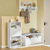 SoBuy FSR87-K-W Sklápěč bot Botník se 2 klopami Komoda Bílý 60x110x24cm