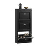 SoBuy FSR94-SCH Sklápěč bot Botník se 3 klopami Botník Černý 53x117x24cm