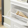 SoBuy FSR94-W Sklápěč bot Botník se 3 klopami Bílý 53x117x24cm